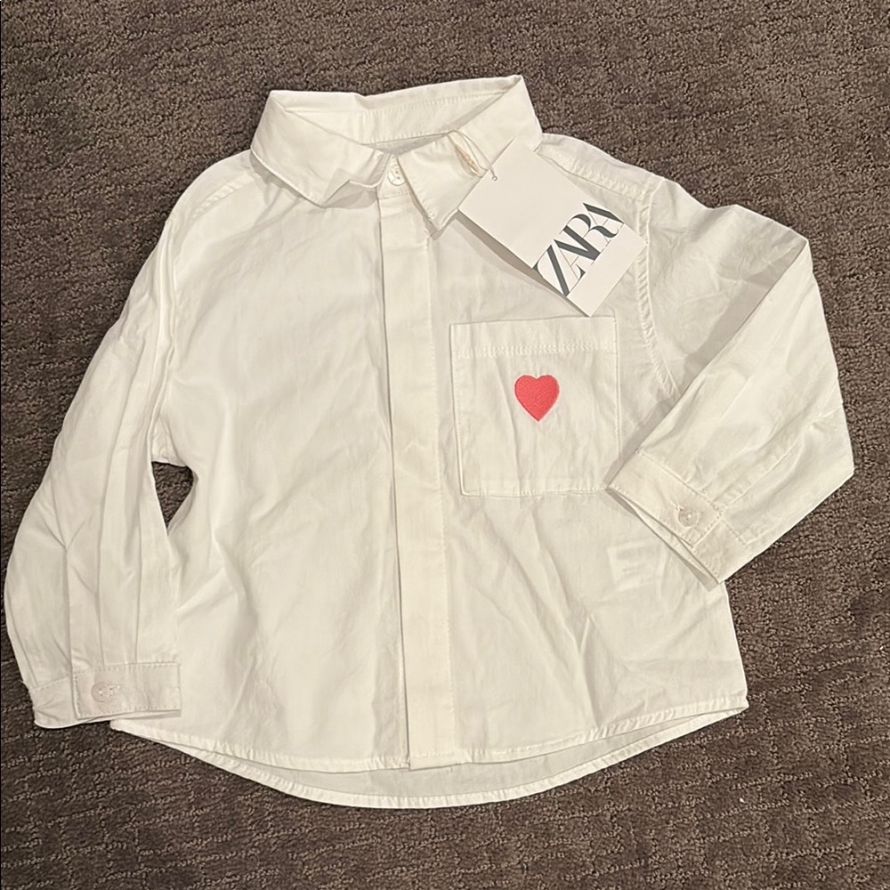 ZARA Kids White Button down Shirt
